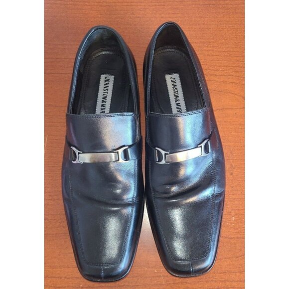 Johnston & Murphy Other - Johnston & Murphy Mens 9 M Loafer Black Leather Silver Bit Dress Shoes Putney